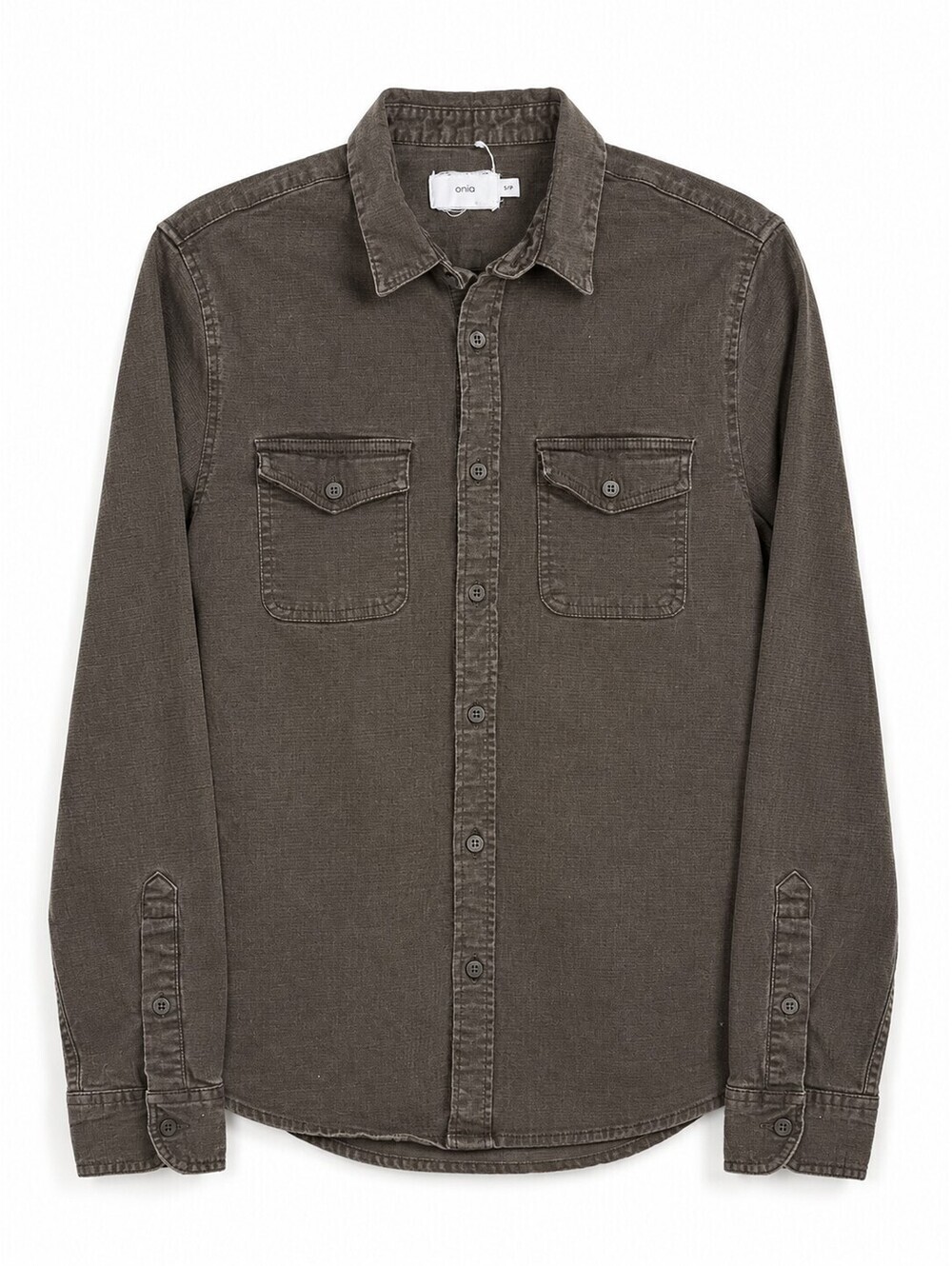 Onia Brown Cotton Button Front Utility Shirt Jacket Shacket Small